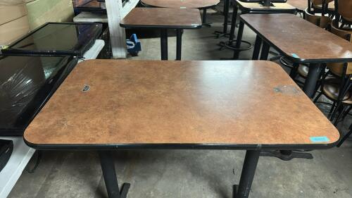 (1) RECTANGULAR WOOD-TOP DINING TABLE