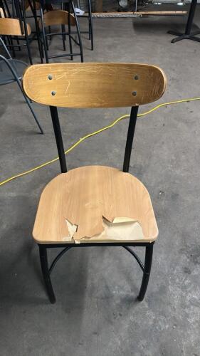 (8) WOOD RESTAURANT DINING CHAIR