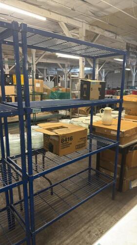 (1) BLUE WIRE SHELVING UNIT
