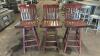 (3) WOOD BAR STOOLS - 4