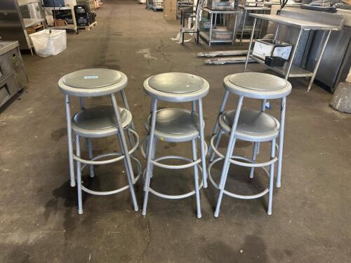 (6) METAL BAR STOOLS