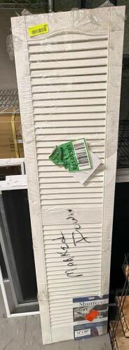 BUILDERS EDGE 15 X 60 INCH WHITE VINYL WINDOW SHUTTERS