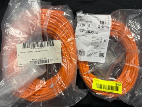 (3) IFM INSIGHTS M12 CABLE ASSEMBLIES, 25M &ndash; MODEL EVF167
