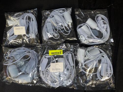 (6) REXTIN E26 LIGHT SOCKET CORDS SETS