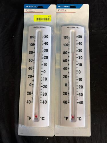 (2) ACURITE INDOOR/OUTDOOR WALL THERMOMETERS &ndash; FAHRENHEIT & CELSIUS