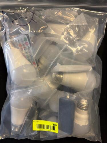 (12) COLOR-CHANGING LED LIGHT BULBS WITH REMOTE CONTRO