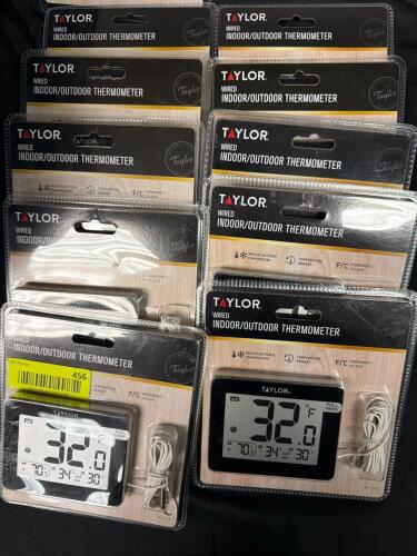 (10) TAYLOR WIRED INDOOR/OUTDOOR THERMOMETERS