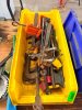 (1) BOX OF ASSORTED HAND TOOLS.