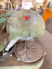 HEAVY-DUTY ABRASIVE CUT-OFF SAW WITH BELT-DRIVEN ELECTRIC MOTOR, ENCLOSED BLADE GUARD, PIVOTING CUTTING HEAD, ROUND WORK TABLE AND MATERIAL VISE / CLAMP ASSEMBLY. MOUNTED ON STEEL ROLLING STAND. - 3