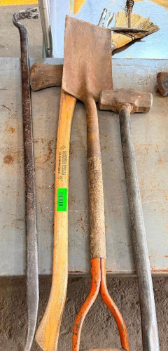 (4) ASSORTED LONG HANDLE TOOLS.
