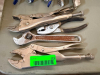 (4) ASSORTED VICE GRIPS AND WRENCHES.