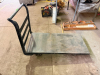 48" METAL WAREHOUSE CART. ( MISSING FRONT CASTER WHEELES )