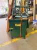 INDUSTRIAL PNEUMATIC FRAME ASSEMBLY / CLAMPING MACHINE WITH DUAL HORIZONTAL PRESSURE ROLLERS, ADJUSTABLE UPPER CLAMPING FRAME, PNEUMATIC COMPONENTS, HEAVY STEEL CABINET BASE, AND START/STOP CONTROLS. - 2