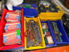 PALLET OF ASSORTED HARDWARE AND FASTENERS W/ PLASTIC ORGANIZER BINS. - 2