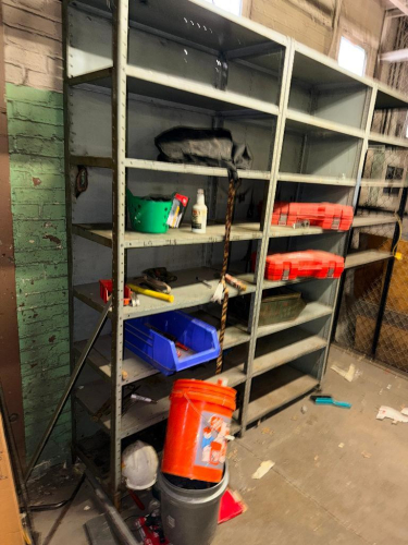 CONTENTS OF ROOM - ASSORTED METAL PARTS SHELVING AND MISC.