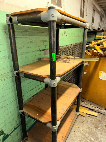 36" X 18" CUSTOM FABRICATED METAL RACKING W/ 2" TUBULAR FRAME.