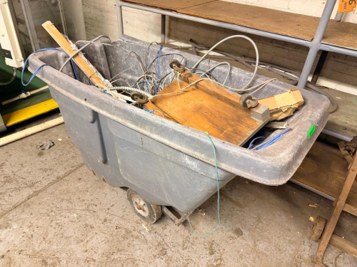 PLASTIC GONDOLA CART W/ CONTENTS - WIRE AND CABLE SCRAP.