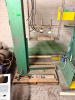 INDUSTRIAL PNEUMATIC PRESS / LIFT ASSEMBLY WITH HEAVY STEEL FRAME, VERTICALLY ADJUSTABLE CROSSHEAD, MULTIPLE AIR CYLINDERS, PNEUMATIC HOSES, HANDWHEEL ADJUSTMENT AND LOWER WORK PLATFORM. - 3