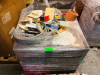 (3) PALLETS OF ASSORTED HARDWARE AND FASTENERS W/ PLASTIC ORGANIZER BINS.