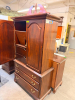 (2) PIECE DARK WOOD BEDROOM DRESSER SET. - 2