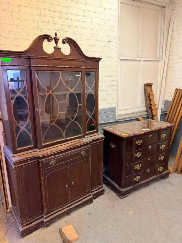 (2) PIECE DINING ROOM BUFFET AND CABINET SET.