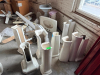 (1) LOT OF ASSORTED BATHROOM FIXTURES, SINKS, AND PEDESTALS.