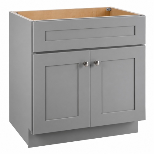 KOUNTRY WOOD GEORGETOWN 36" VANITY SINK BASE CABINET WITH SLATE FINISH, BUTT DOORS, RECESSED PANEL DESIGN, AND WOOD CABINET CONSTRUCTION.