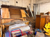 RECLAIMED ARCHITECTURAL WOODWORK AND ORNAMENTAL TRIM PACKAGE INCLUDING LARGE OAK WALL PANELS, CARVED WOOD CABINETRY, GOTHIC-STYLE ORNAMENTAL SECTIONS, CROWN MOLDING, LONG TRIM SECTIONS, ARCHITECTURAL FRAMING, AND ASSORTED MATCHING COMPONENTS.