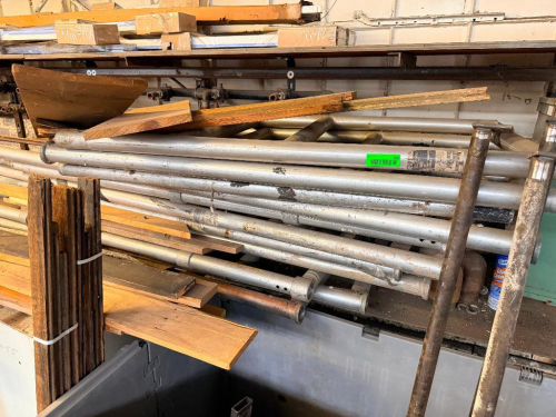 (1) LOT OT ALUMINUM SCAFFOLDING 48" UPRIGHTS.