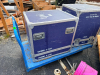 48" BLUE METAL WAREHOUSE CART W/ HAND RAIL.