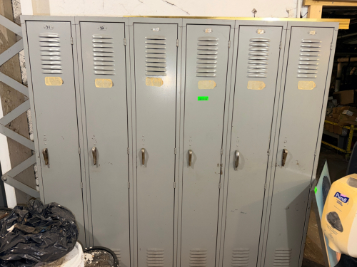 SIX SECTION METAL LOCKER SYSTEM