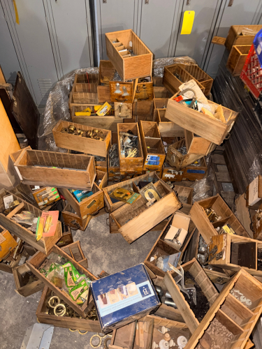 (1) PALLET OF ASSORTED HARDWARE AND FASTENERS .