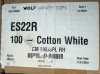 PALLET OF WOLF VANITY TOPS COTTON WHITE CULTURED MARBLE VANITY TOP COMPONENTS, PALLETIZED IN ORIGINAL CARTONS. LABEL IDENTIFIES ES22R, COTTON WHITE, CM END SPL RH.