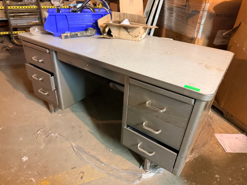 (3) 60" METAL DESKS