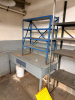 (2) ASSORTED METAL SHELVES AND (1) WORK STATION. - 2