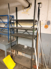 (2) ASSORTED METAL SHELVES AND (1) WORK STATION. - 3