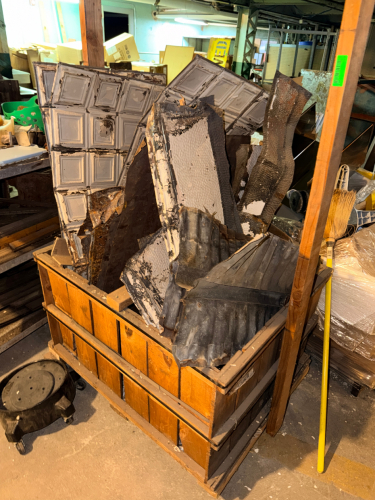 (1) PALLET OF ASSORTED TIN / METAL CEILING TILE.
