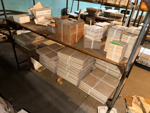 CONTENTS OF RACK - ASSORTED TILE. ASSORTED SIZE, COLOR, TYPE.