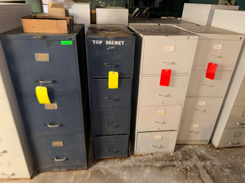 (4) ASSORTED METAL FILE CABINETS.