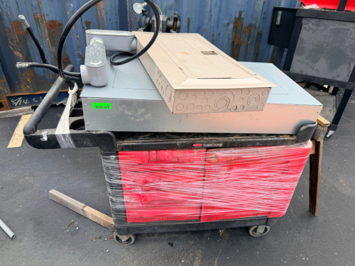 (2) PLASTIC UTILITY CARTS W/ CONTENTS - ASSORTED TOOLING AND HARDWARE.