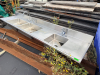 8' THREE WELL STAINLESS SINK COUNTER TOP.