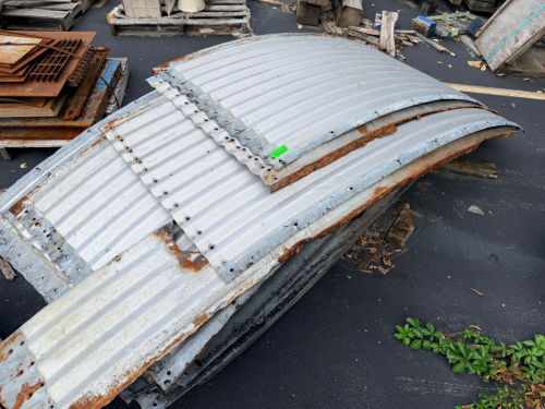 (1) STACK OF GALVANIZED SHEET METAL SECTIONS.