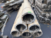 (6) LARGE HOLLOW WOOD ARCHITECTURAL COLUMN SECTIONS WITH ROUND/TAPERED PROFILE AND PAINTED EXTERIOR. - 2