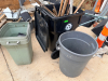 (3) ASSORTED PLASTIC TRASH CANS.