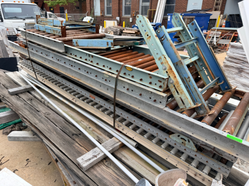 (4) 8' - 10' SECTION OF ROLLER CONVEYOR.