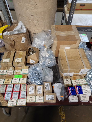 (1) TABLE OF MISC NUTS AND BOLTS