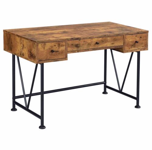 COASTER WRITING DESK IN ORIGINAL SHIPPING CARTON WITH RECTANGULAR WORK SURFACE AND MODERN DESK DESIGN. ITEM APPEARS BOXED AND UNASSEMBLED.