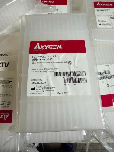 (38) PACKS OF AXYGEN 2.0 ML DEEP WELL PLATES WITH 96 ROUND WELLS, CLEAR CONSTRUCTION.