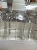 (6) 2-LITER CLEAR LABORATORY MEDIA BOTTLES WITH WHITE SCREW CAPS AND MOLDED GRADUATION MARKINGS. - 2