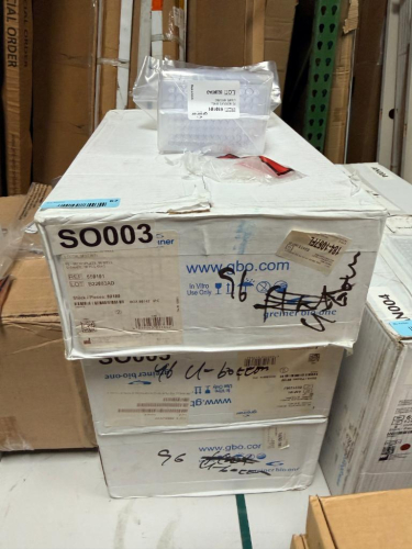(3) CASES OF GREINER BIO-ONE 96-WELL POLYSTYRENE MICROPLATES WITH U-SHAPED WELLS, PACKAGED 10 PLATES PER BAG. THREE BOX LOT.